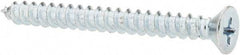 Value Collection - #10 Flat Head Phillips Sheet Metal Screw - Steel, 2" OAL, Grade 2 - Exact Industrial Supply