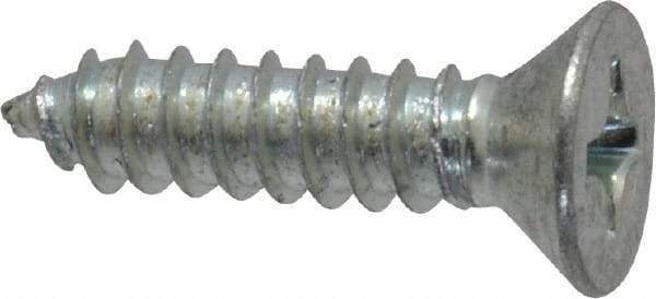 Value Collection - #14 Flat Head Phillips Sheet Metal Screw - Steel, 1" OAL, Grade 2 - Exact Industrial Supply