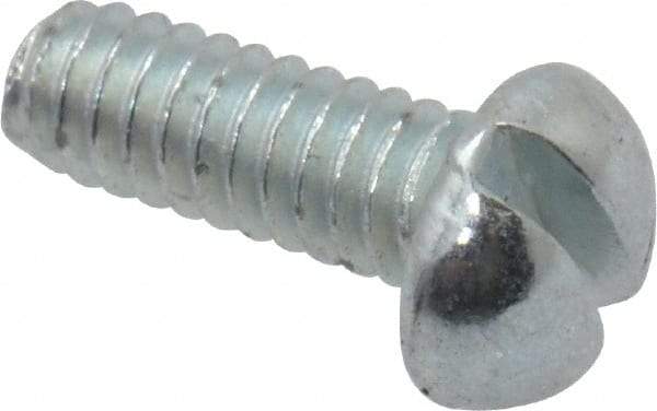 Value Collection - #2-56 UNC, 1/4" Length Under Head Slotted Drive Machine Screw - Round Head, Grade J82 Steel, Zinc-Plated Finish, Without Washer - Exact Industrial Supply
