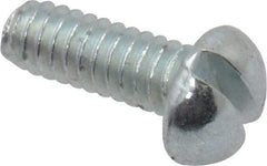 Value Collection - #2-56 UNC, 1/4" Length Under Head Slotted Drive Machine Screw - Round Head, Grade J82 Steel, Zinc-Plated Finish, Without Washer - Exact Industrial Supply