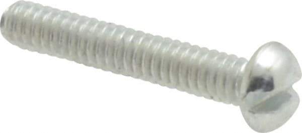Value Collection - #2-56 UNC, 1/2" Length Under Head Slotted Drive Machine Screw - Round Head, Grade J82 Steel, Zinc-Plated Finish, Without Washer - Exact Industrial Supply