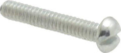 Value Collection - #2-56 UNC, 1/2" Length Under Head Slotted Drive Machine Screw - Round Head, Grade J82 Steel, Zinc-Plated Finish, Without Washer - Exact Industrial Supply