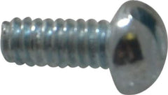 Value Collection - #3-48 UNC, 1/4" Length Under Head Slotted Drive Machine Screw - Round Head, Alloy Steel, Zinc-Plated Finish, Without Washer - Exact Industrial Supply