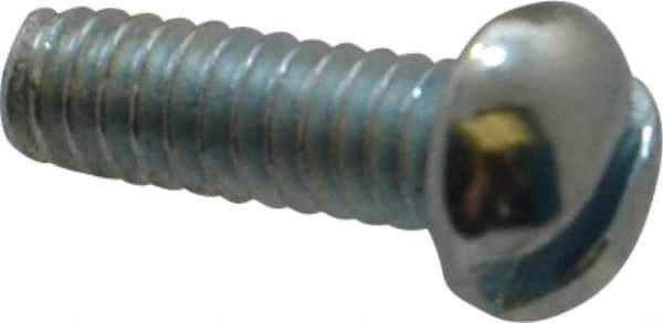 Value Collection - #3-48 UNC, 5/16" Length Under Head Slotted Drive Machine Screw - Round Head, Grade J82 Steel, Zinc-Plated Finish, Without Washer - Exact Industrial Supply