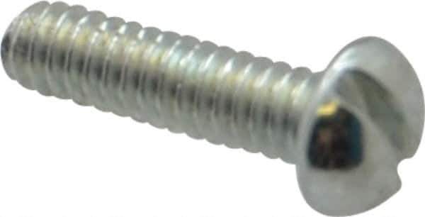 Value Collection - #3-48 UNC, 3/8" Length Under Head Slotted Drive Machine Screw - Round Head, Grade J82 Steel, Zinc-Plated Finish, Without Washer - Exact Industrial Supply