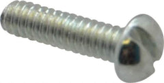 Value Collection - #3-48 UNC, 3/8" Length Under Head Slotted Drive Machine Screw - Round Head, Grade J82 Steel, Zinc-Plated Finish, Without Washer - Exact Industrial Supply