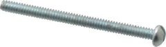 Value Collection - #4-40 UNC, 1-1/2" Length Under Head Slotted Drive Machine Screw - Round Head, Alloy Steel, Zinc-Plated Finish, Without Washer - Exact Industrial Supply