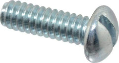 Value Collection - #10-24 UNC, 5/8" Length Under Head Slotted Drive Machine Screw - Round Head, Alloy Steel, Zinc-Plated Finish, Without Washer - Exact Industrial Supply