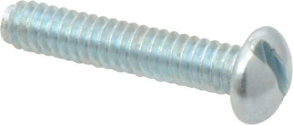 Value Collection - #10-24 UNC, 1" Length Under Head Slotted Drive Machine Screw - Round Head, Alloy Steel, Zinc-Plated Finish, Without Washer - Exact Industrial Supply