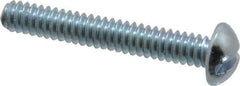 Value Collection - #10-24 UNC, 1-1/4" Length Under Head Slotted Drive Machine Screw - Round Head, Alloy Steel, Zinc-Plated Finish, Without Washer - Exact Industrial Supply