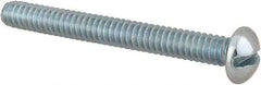 Value Collection - #10-24 UNC, 1-3/4" Length Under Head Slotted Drive Machine Screw - Round Head, Alloy Steel, Zinc-Plated Finish, Without Washer - Exact Industrial Supply