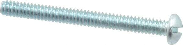 Value Collection - #10-24 UNC, 2" Length Under Head Slotted Drive Machine Screw - Round Head, Alloy Steel, Zinc-Plated Finish, Without Washer - Exact Industrial Supply