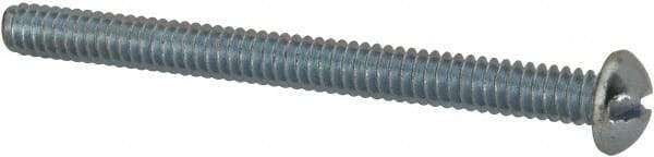 Value Collection - #10-24 UNC, 2-1/4" Length Under Head Slotted Drive Machine Screw - Round Head, Alloy Steel, Zinc-Plated Finish, Without Washer - Exact Industrial Supply
