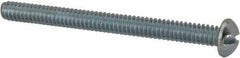 Value Collection - #10-24 UNC, 2-1/4" Length Under Head Slotted Drive Machine Screw - Round Head, Alloy Steel, Zinc-Plated Finish, Without Washer - Exact Industrial Supply