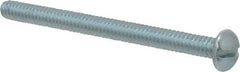 Value Collection - #10-24 UNC, 2-1/2" Length Under Head Slotted Drive Machine Screw - Round Head, Alloy Steel, Zinc-Plated Finish, Without Washer - Exact Industrial Supply