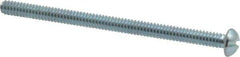 Value Collection - #10-24 UNC, 3" Length Under Head Slotted Drive Machine Screw - Round Head, Alloy Steel, Zinc-Plated Finish, Without Washer - Exact Industrial Supply
