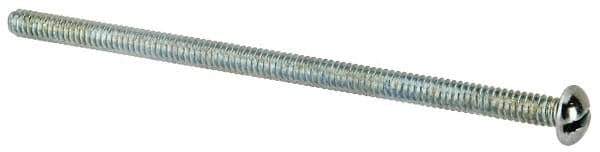 Value Collection - #10-24 UNC, 4" Length Under Head Slotted Drive Machine Screw - Round Head, Alloy Steel, Zinc-Plated Finish, Without Washer - Exact Industrial Supply