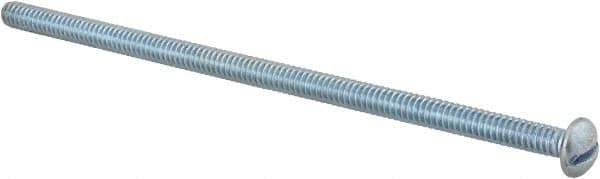 Value Collection - #10-24 UNC, 4-1/2" Length Under Head Slotted Drive Machine Screw - Round Head, Alloy Steel, Zinc-Plated Finish, Without Washer - Exact Industrial Supply