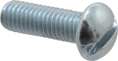 Value Collection - #10-32 UNF, 5/8" Length Under Head Slotted Drive Machine Screw - Round Head, Alloy Steel, Zinc-Plated Finish, Without Washer - Exact Industrial Supply