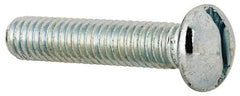 Value Collection - #10-32 UNF, 7/8" Length Under Head Slotted Drive Machine Screw - Round Head, Alloy Steel, Zinc-Plated Finish, Without Washer - Exact Industrial Supply