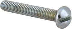 Value Collection - #10-32 UNF, 1-1/4" Length Under Head Slotted Drive Machine Screw - Round Head, Alloy Steel, Zinc-Plated Finish, Without Washer - Exact Industrial Supply