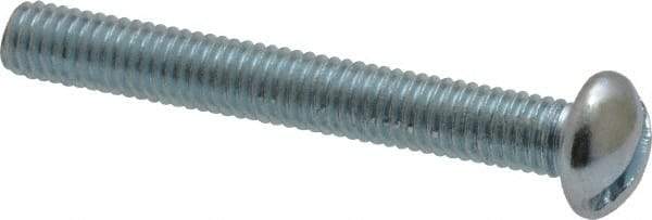 Value Collection - #10-32 UNF, 1-1/2" Length Under Head Slotted Drive Machine Screw - Round Head, Alloy Steel, Zinc-Plated Finish, Without Washer - Exact Industrial Supply