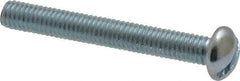Value Collection - #10-32 UNF, 1-1/2" Length Under Head Slotted Drive Machine Screw - Round Head, Alloy Steel, Zinc-Plated Finish, Without Washer - Exact Industrial Supply