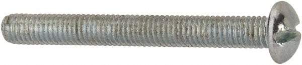 Value Collection - #10-32 UNF, 1-3/4" Length Under Head Slotted Drive Machine Screw - Round Head, Alloy Steel, Zinc-Plated Finish, Without Washer - Exact Industrial Supply