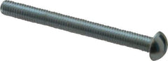 Value Collection - #10-32 UNF, 2" Length Under Head Slotted Drive Machine Screw - Round Head, Alloy Steel, Zinc-Plated Finish, Without Washer - Exact Industrial Supply