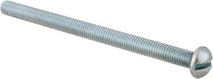 Value Collection - #10-32 UNF, 3" Length Under Head Slotted Drive Machine Screw - Round Head, Alloy Steel, Zinc-Plated Finish, Without Washer - Exact Industrial Supply