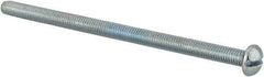 Value Collection - #10-32 UNF, 3-1/2" Length Under Head Slotted Drive Machine Screw - Round Head, Alloy Steel, Zinc-Plated Finish, Without Washer - Exact Industrial Supply