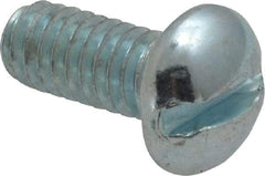 Value Collection - #12-24 UNC, 1/2" Length Under Head Slotted Drive Machine Screw - Round Head, Alloy Steel, Zinc-Plated Finish, Without Washer - Exact Industrial Supply