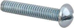 Value Collection - #12-24 UNC, 1-1/4" Length Under Head Slotted Drive Machine Screw - Round Head, Alloy Steel, Zinc-Plated Finish, Without Washer - Exact Industrial Supply