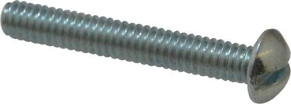 Value Collection - #12-24 UNC, 1-1/2" Length Under Head Slotted Drive Machine Screw - Round Head, Alloy Steel, Zinc-Plated Finish, Without Washer - Exact Industrial Supply