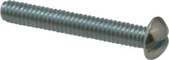 Value Collection - #12-24 UNC, 1-1/2" Length Under Head Slotted Drive Machine Screw - Round Head, Alloy Steel, Zinc-Plated Finish, Without Washer - Exact Industrial Supply