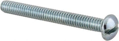 Value Collection - #12-24 UNC, 2" Length Under Head Slotted Drive Machine Screw - Round Head, Alloy Steel, Zinc-Plated Finish, Without Washer - Exact Industrial Supply