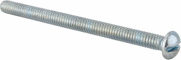 Value Collection - #12-24 UNC, 3" Length Under Head Slotted Drive Machine Screw - Round Head, Alloy Steel, Zinc-Plated Finish, Without Washer - Exact Industrial Supply