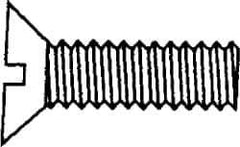 Value Collection - M6x1.00 Metric Coarse, 55mm OAL Slotted Drive Machine Screw - Flat Head, Grade 316 & A4 Stainless Steel, Uncoated, Without Washer - Exact Industrial Supply