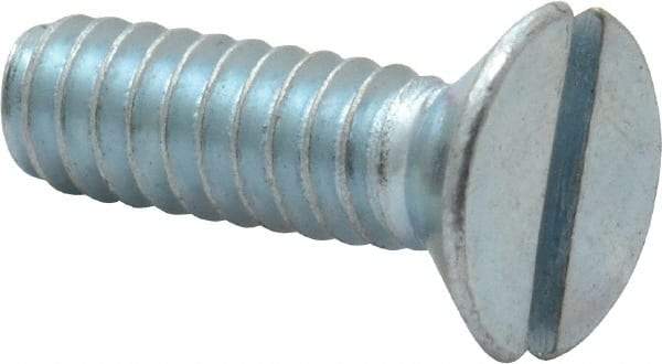 Value Collection - #10-24 UNC, 5/8" OAL Slotted Drive Machine Screw - Flat Head, Grade 2 Steel, Zinc-Plated Finish, Without Washer - Exact Industrial Supply