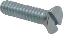 Value Collection - #10-24 UNC, 3/4" OAL Slotted Drive Machine Screw - Flat Head, Grade 2 Steel, Zinc-Plated Finish, Without Washer - Exact Industrial Supply