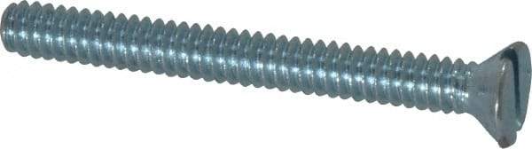 Value Collection - #10-24 UNC, 1-3/4" OAL Slotted Drive Machine Screw - Flat Head, Grade 2 Steel, Zinc-Plated Finish, Without Washer - Exact Industrial Supply