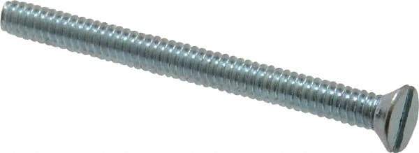 Value Collection - #10-24 UNC, 2-1/4" OAL Slotted Drive Machine Screw - Flat Head, Grade 2 Steel, Zinc-Plated Finish, Without Washer - Exact Industrial Supply