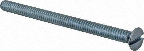 Value Collection - #10-24 UNC, 2-3/4" OAL Slotted Drive Machine Screw - Flat Head, Grade 2 Steel, Zinc-Plated Finish, Without Washer - Exact Industrial Supply