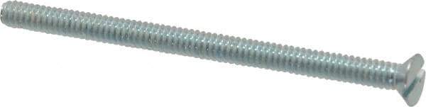 Value Collection - #10-24 UNC, 3" OAL Slotted Drive Machine Screw - Flat Head, Grade 2 Steel, Zinc-Plated Finish, Without Washer - Exact Industrial Supply