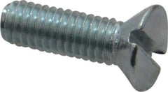 Value Collection - #10-32 UNF, 5/8" OAL Slotted Drive Machine Screw - Flat Head, Grade 2 Steel, Zinc-Plated Finish, Without Washer - Exact Industrial Supply
