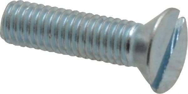 Value Collection - #10-32 UNF, 3/4" OAL Slotted Drive Machine Screw - Flat Head, Grade 2 Steel, Zinc-Plated Finish, Without Washer - Exact Industrial Supply