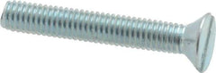 Value Collection - #10-32 UNF, 1-1/4" OAL Slotted Drive Machine Screw - Flat Head, Grade 2 Steel, Zinc-Plated Finish, Without Washer - Exact Industrial Supply