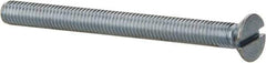 Value Collection - #10-32 UNF, 2-1/4" OAL Slotted Drive Machine Screw - Flat Head, Grade 2 Steel, Zinc-Plated Finish, Without Washer - Exact Industrial Supply
