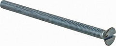 Value Collection - #10-32 UNF, 3" OAL Slotted Drive Machine Screw - Flat Head, Grade 2 Steel, Zinc-Plated Finish, Without Washer - Exact Industrial Supply