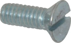 Value Collection - #12-24 UNC, 1/2" OAL Slotted Drive Machine Screw - Flat Head, Grade 2 Steel, Zinc-Plated Finish, Without Washer - Exact Industrial Supply